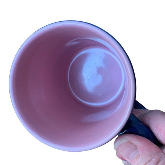 Disneyland Minnie Mouse Collector Coffee Mug Vintage 16 oz Blue Pink Polka Dot B - Picture 3 of 5